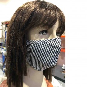 KN95 Washable Cotton Mask - Grid Pattern with 2 Filter